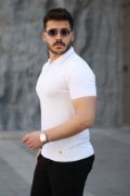 Erkek Viskon Kumaş Polo Yaka Desenli Tişört resmi